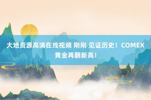 大地资源高清在线视频 刚刚 见证历史！COMEX黄金再翻新高！